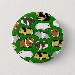 Cartoon cavia patroon ronde button 5,7 cm