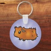 Cartoon Cavia (ruig) Sleutelhanger (Voorkant)