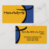 Cartoon Cell - blauw en geel Visitekaartje (Voorkant / Achterkant)