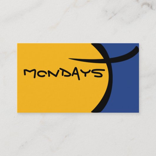 Cartoon Cell - blauw en geel Visitekaartje (Voorkant)