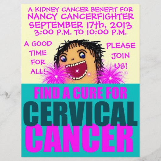 Cartoon Cervical Cancer Benefit Flyer (Achterkant)