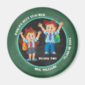 Cartoon Chalkboard leraar bedankt Magnet (Voorkant)