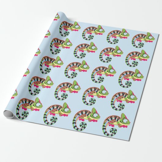 cartoon chameleon cadeaupapier (Uitgerold)