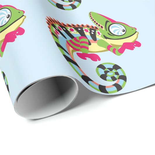 cartoon chameleon cadeaupapier (Rol Hoek)