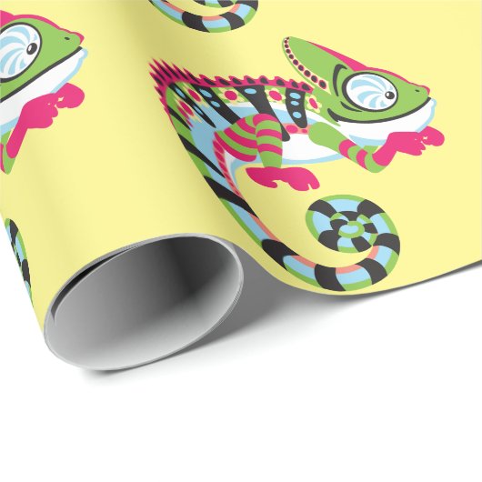 cartoon chameleon cadeaupapier (Rol Hoek)