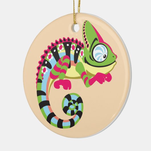 cartoon chameleon keramisch ornament (Links)