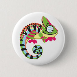 cartoon chameleon ronde button 5,7 cm