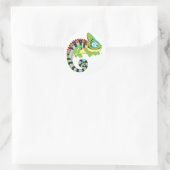 cartoon chameleon ronde sticker (Tas)