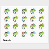 cartoon chameleon ronde sticker (Vel)