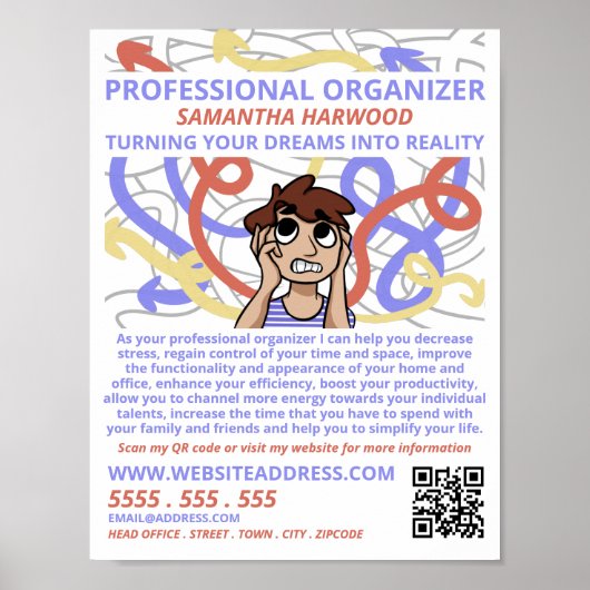 Cartoon Chaos Design, Professional Organizer Poster (Voorkant)