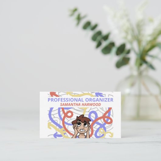 Cartoon Chaos Design, Professional Organizer Visitekaartje (Staand voorkant)