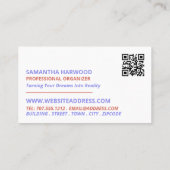 Cartoon Chaos Design, Professional Organizer Visitekaartje (Achterkant)