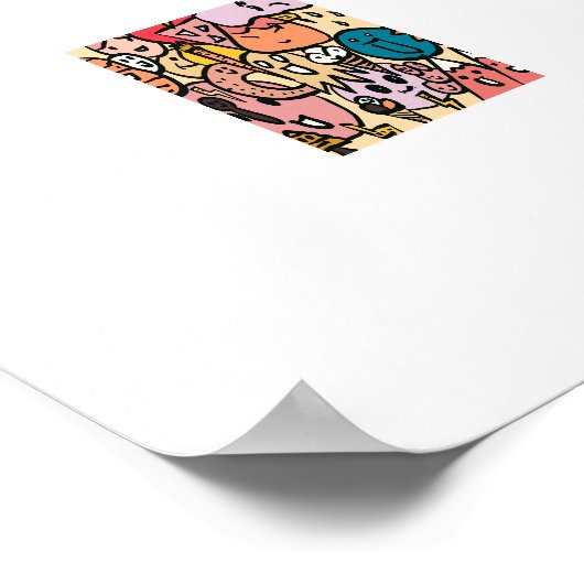 Cartoon Character Hand Drawn Toss Pattern Poster (Hoek)