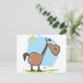 Cartoon Character Horse Briefkaart (Staand voorkant)