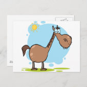 Cartoon Character Horse Briefkaart (Voorkant / Achterkant)