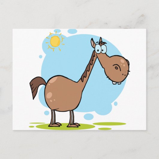 Cartoon Character Horse Briefkaart (Voorkant)