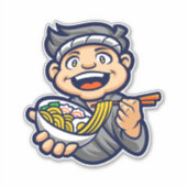 Cartoon Character Ramen Boy Sticker (Voorkant)