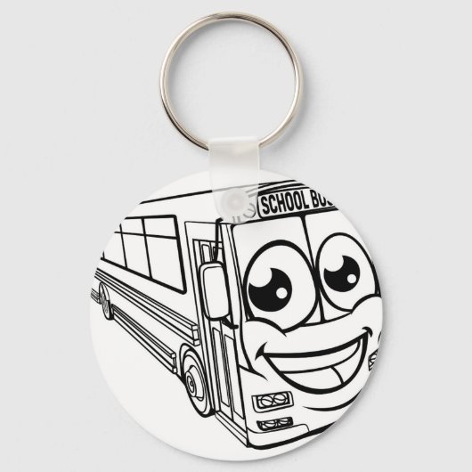 Cartoon Character School Bus Mascot Sleutelhanger (Voorkant)