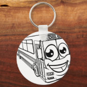Cartoon Character School Bus Mascot Sleutelhanger (Voorkant)