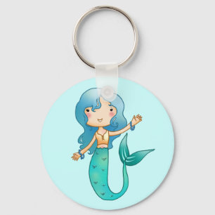 Cartoon Cheerful Mermaid Sleutelhanger