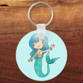 Cartoon Cheerful Mermaid Sleutelhanger (Voorkant)
