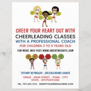 Cartoon Cheerleader Design, supertoonaangevende kl Flyer