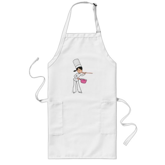 Cartoon Chef Apron Lang Schort (Voorkant)