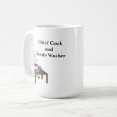 Cartoon Chef, "Chief Cook and Bottle Washer" Koffiemok (Voorkant links)