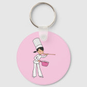 Cartoon Chef Girl Sleutelhanger (Voorkant)