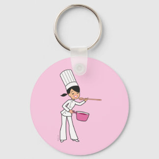Cartoon Chef Girl Sleutelhanger