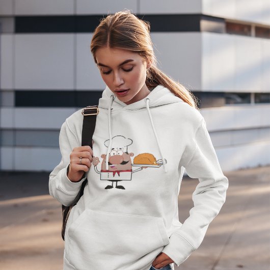 Cartoon Chef Holding Roast Turkije Hoodie