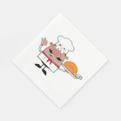 Cartoon Chef Holding Roast Turkije Servet (Hoek)