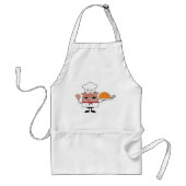 Cartoon Chef Holding Roast Turkije Standaard Schort (Voorkant)