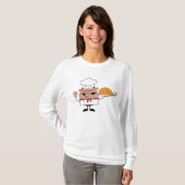 Cartoon Chef Holding Roast Turkije T-shirt (Voorkant volledig)