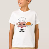 Cartoon Chef Holding Roast Turkije T-shirt (Voorkant)