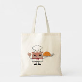 Cartoon Chef Holding Roast Turkije Tote Bag (Achterkant)