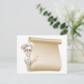 Cartoon chef-kok en menu (Staand voorkant)