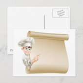 Cartoon chef-kok en menu (Voorkant / Achterkant)
