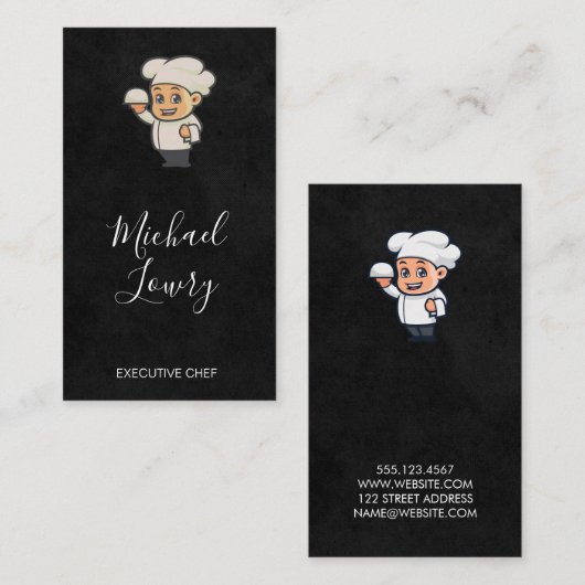 Cartoon Chef Logo | restaurant Visitekaartje (Voorkant / Achterkant)
