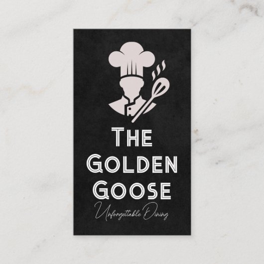 Cartoon Chef Logo | Restaurant Visitekaartje (Voorkant)