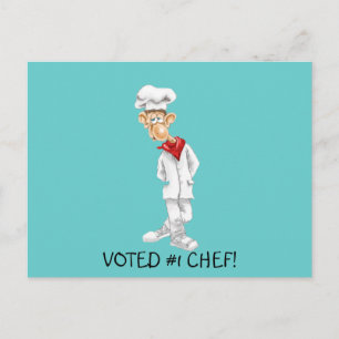 Cartoon Chef met grappige woorden Briefkaart