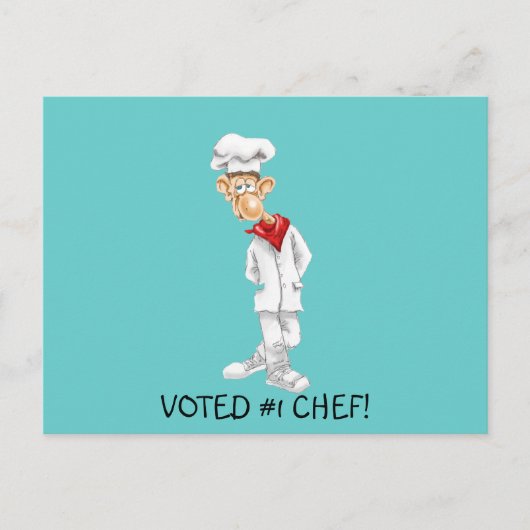Cartoon Chef met grappige woorden Briefkaart (Voorkant)