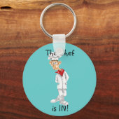 Cartoon Chef met grappige woorden Sleutelhanger (Voorkant)