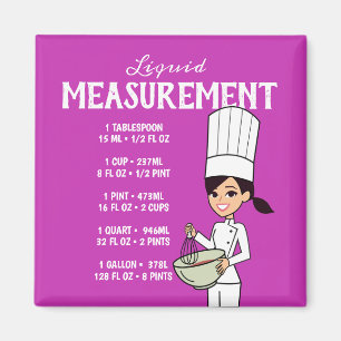 Cartoon Chef met vloeistofmeetschema Magneet