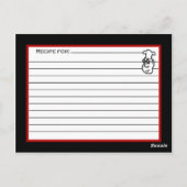 Cartoon Chef Red Black White Recipcard Briefkaart (Achterkant)