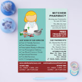 Cartoon Chemist, Farmacie, Adverteren apothekers Flyer (Enkel)