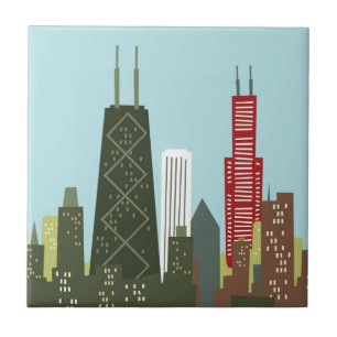Cartoon Chicago Tegeltje