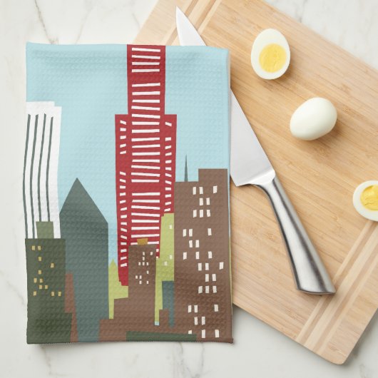 Cartoon Chicago Theedoek (Quarter Fold)