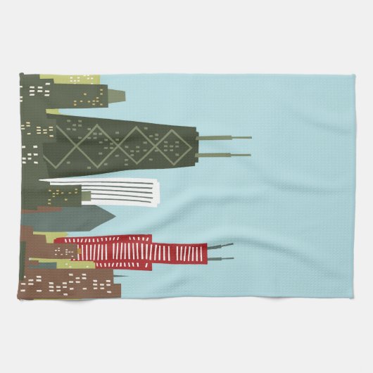 Cartoon Chicago Theedoek (Horizontaal)