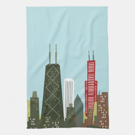 Cartoon Chicago Theedoek (Verticaal)
